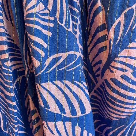 Boden Purple Palm-Print V-Neck Maxi Dress - Picture 6 of 8